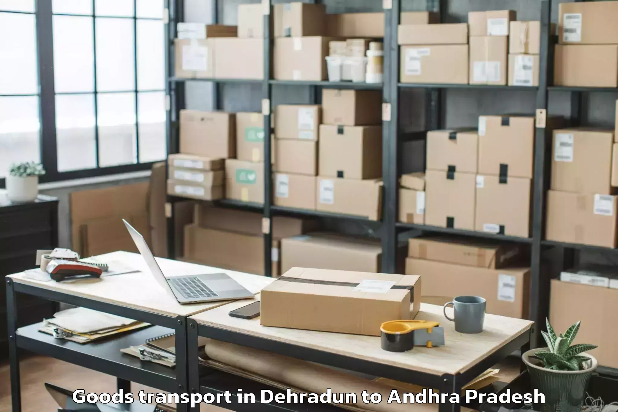 Discover Dehradun to Achanta Goods Transport